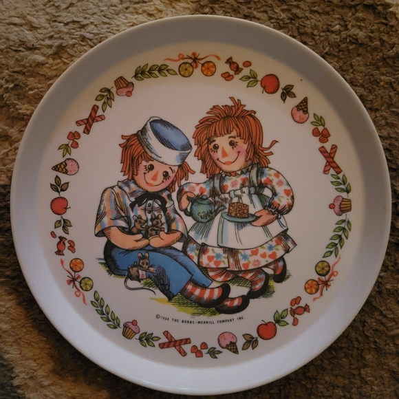 Vintage Oneida Delux Bobbs Merril & Company Raggedy Ann & Andy Plate 1969 3101 - Picture 2 of 4